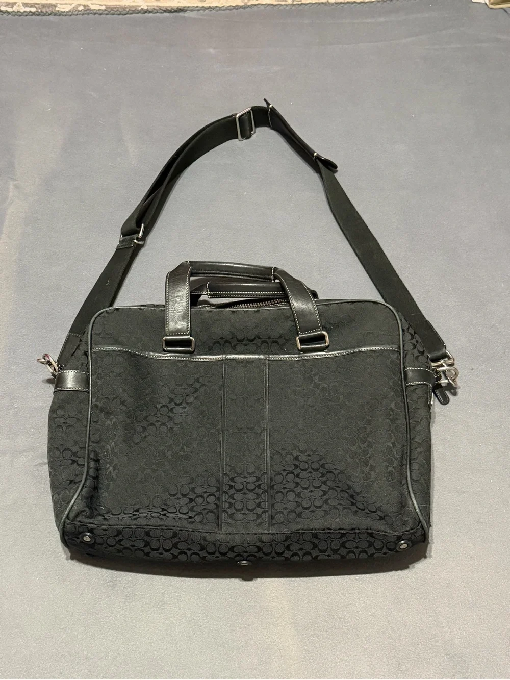 Coach Hudson Black Signature Jacquard Messenger Bag